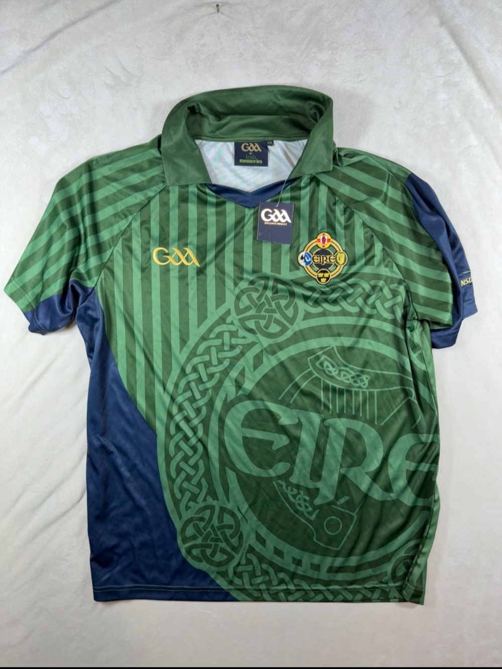 NWT XXL GAA Gaelic Eire Irish Ireland Soccer Memories Jersey Collard Scotland